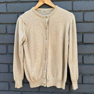 VTG Angora Rabbit Hair Lana Merino Knit Cardigan Sweater Luxury Old Money Sz S/M